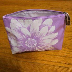 Purple Flower Makeup Bag